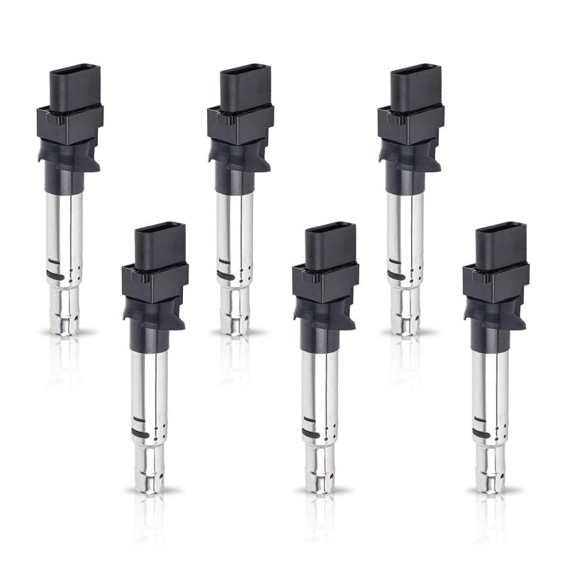 ENA Set of 6 Ignition Coils Pack 3.2L 3.6L V6 Compatible with Audi VW Volkswagen Porsche Q7 TT A3 Quattro Cayenne Passat EOS Golf Touareg Cayenne 2005 2006 2007 2008 Coils for C1466 UF531 022905715 - Image 1